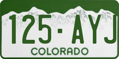 CO license plate 125AYJ