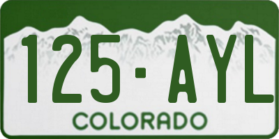 CO license plate 125AYL