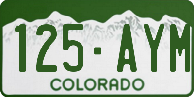 CO license plate 125AYM