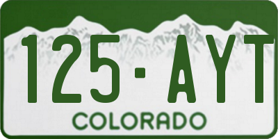CO license plate 125AYT