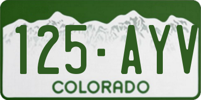 CO license plate 125AYV
