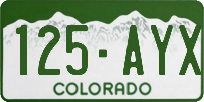 CO license plate 125AYX