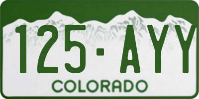 CO license plate 125AYY