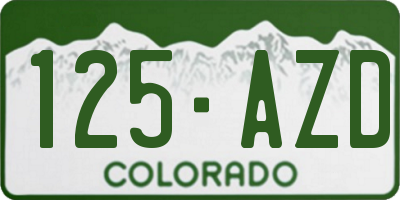 CO license plate 125AZD