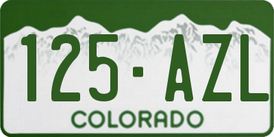 CO license plate 125AZL