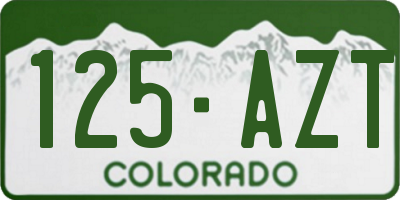 CO license plate 125AZT