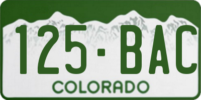 CO license plate 125BAC