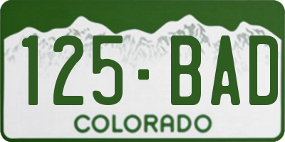 CO license plate 125BAD