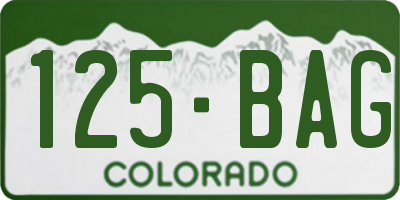 CO license plate 125BAG