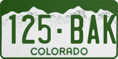 CO license plate 125BAK