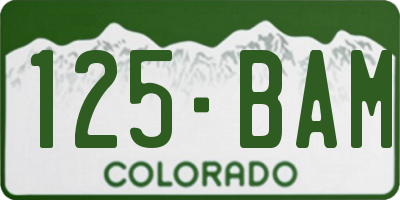 CO license plate 125BAM