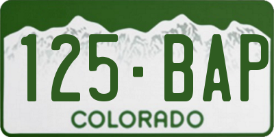 CO license plate 125BAP