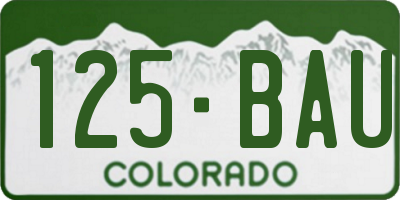 CO license plate 125BAU