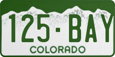 CO license plate 125BAY