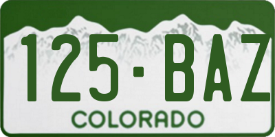 CO license plate 125BAZ