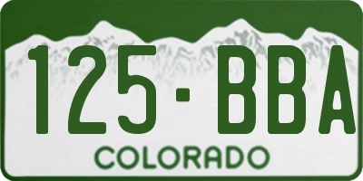 CO license plate 125BBA