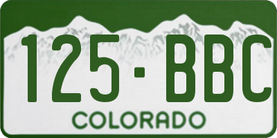 CO license plate 125BBC