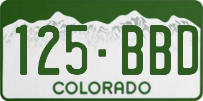 CO license plate 125BBD
