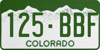 CO license plate 125BBF