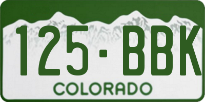 CO license plate 125BBK