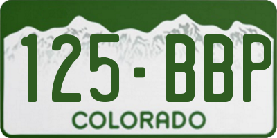 CO license plate 125BBP