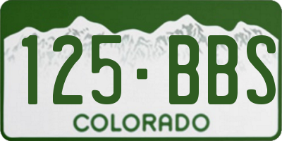 CO license plate 125BBS