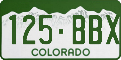 CO license plate 125BBX