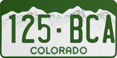 CO license plate 125BCA