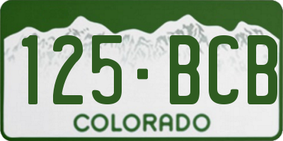 CO license plate 125BCB