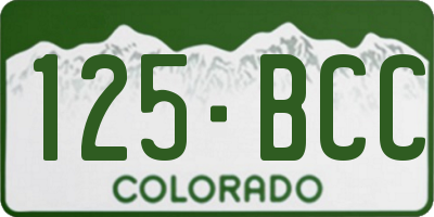 CO license plate 125BCC