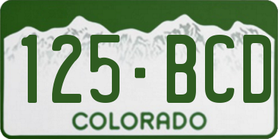 CO license plate 125BCD