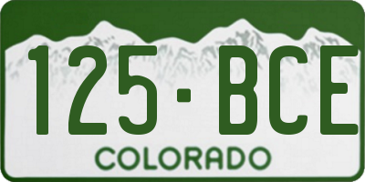 CO license plate 125BCE