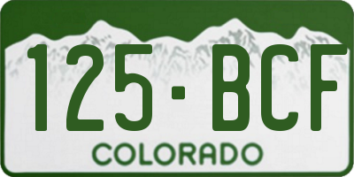 CO license plate 125BCF