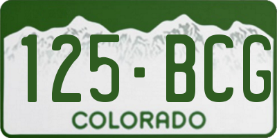 CO license plate 125BCG