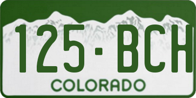 CO license plate 125BCH