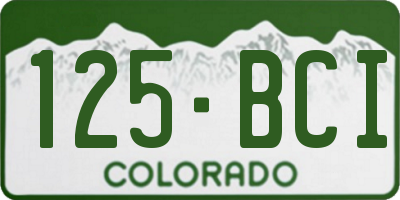 CO license plate 125BCI