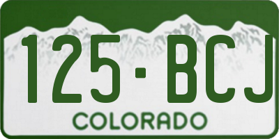 CO license plate 125BCJ
