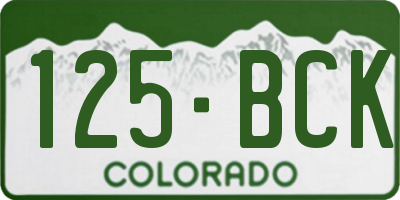 CO license plate 125BCK