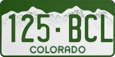 CO license plate 125BCL