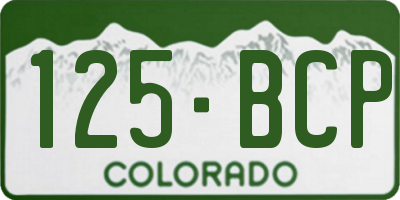 CO license plate 125BCP