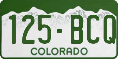 CO license plate 125BCQ