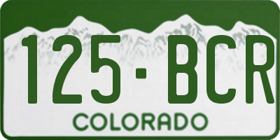 CO license plate 125BCR