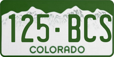 CO license plate 125BCS
