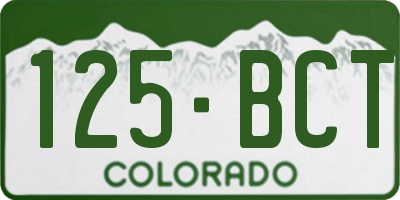 CO license plate 125BCT