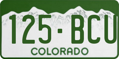 CO license plate 125BCU