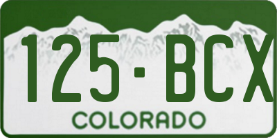 CO license plate 125BCX