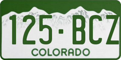 CO license plate 125BCZ
