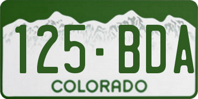 CO license plate 125BDA