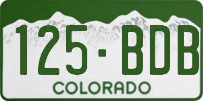CO license plate 125BDB