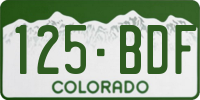 CO license plate 125BDF